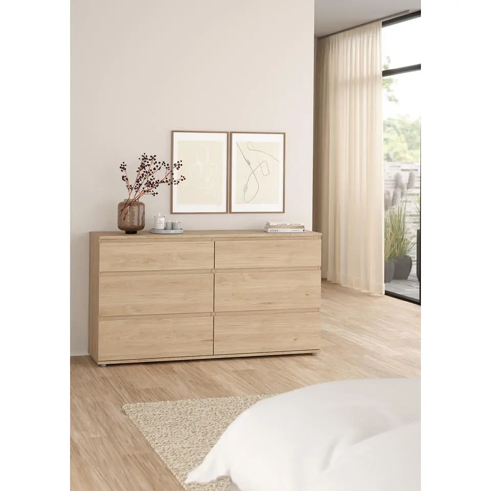 Dubbele Ladekast Naturel - 150x40x85cm - Nova