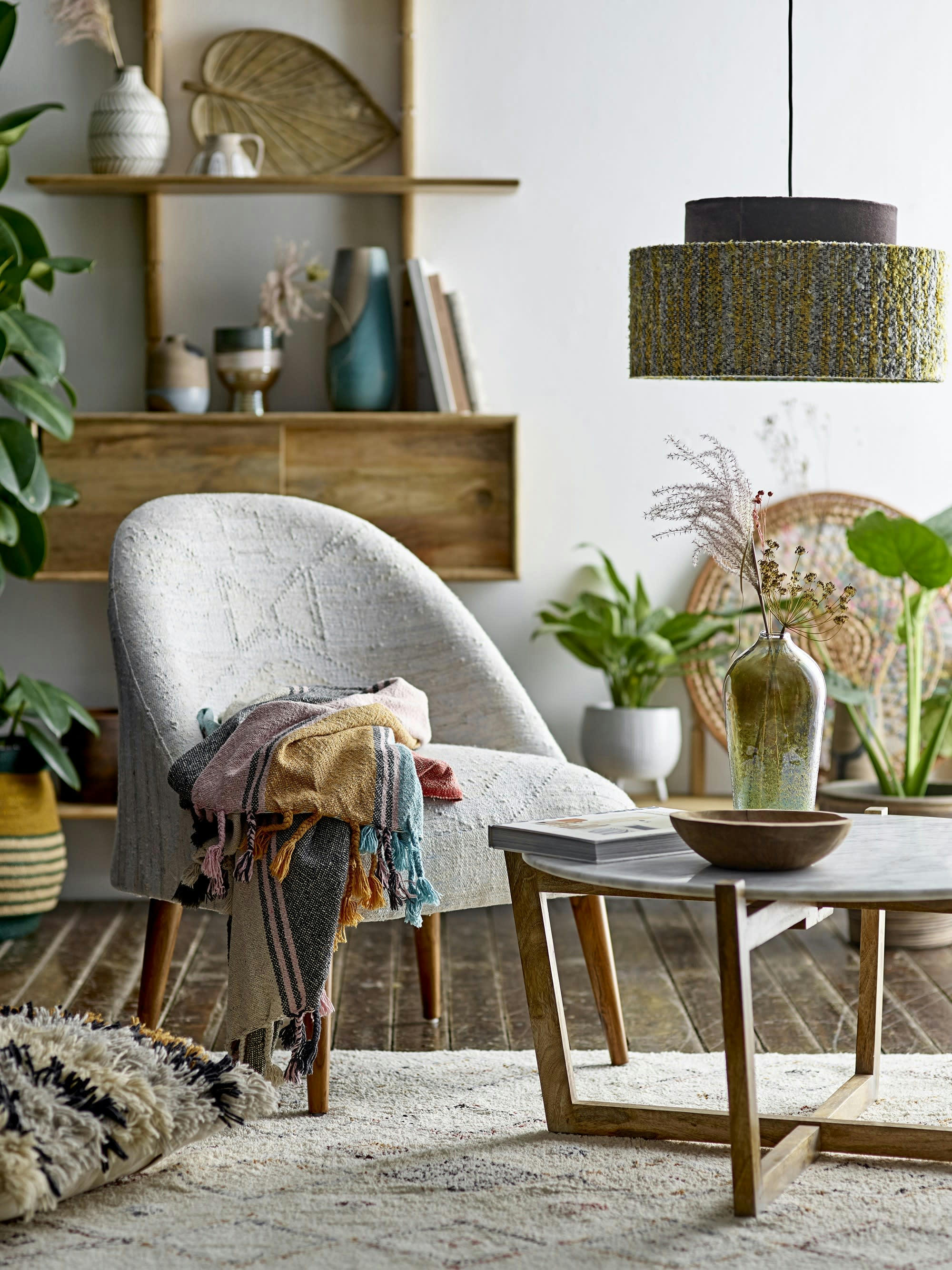 CAUBOUS - Suspension en tissu jaune