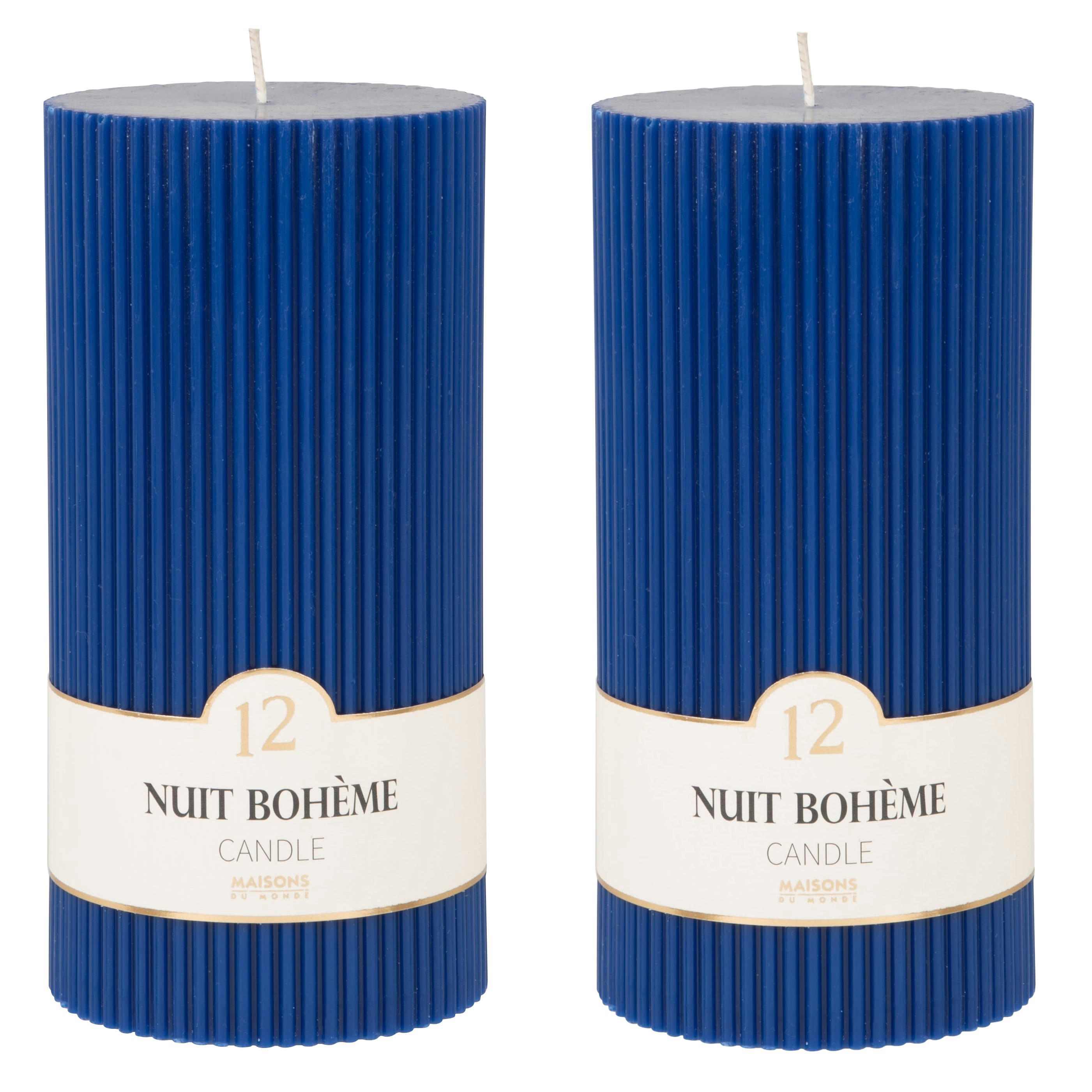 COLORAMA - Bougie striée parfumée bleue H18, 1000g