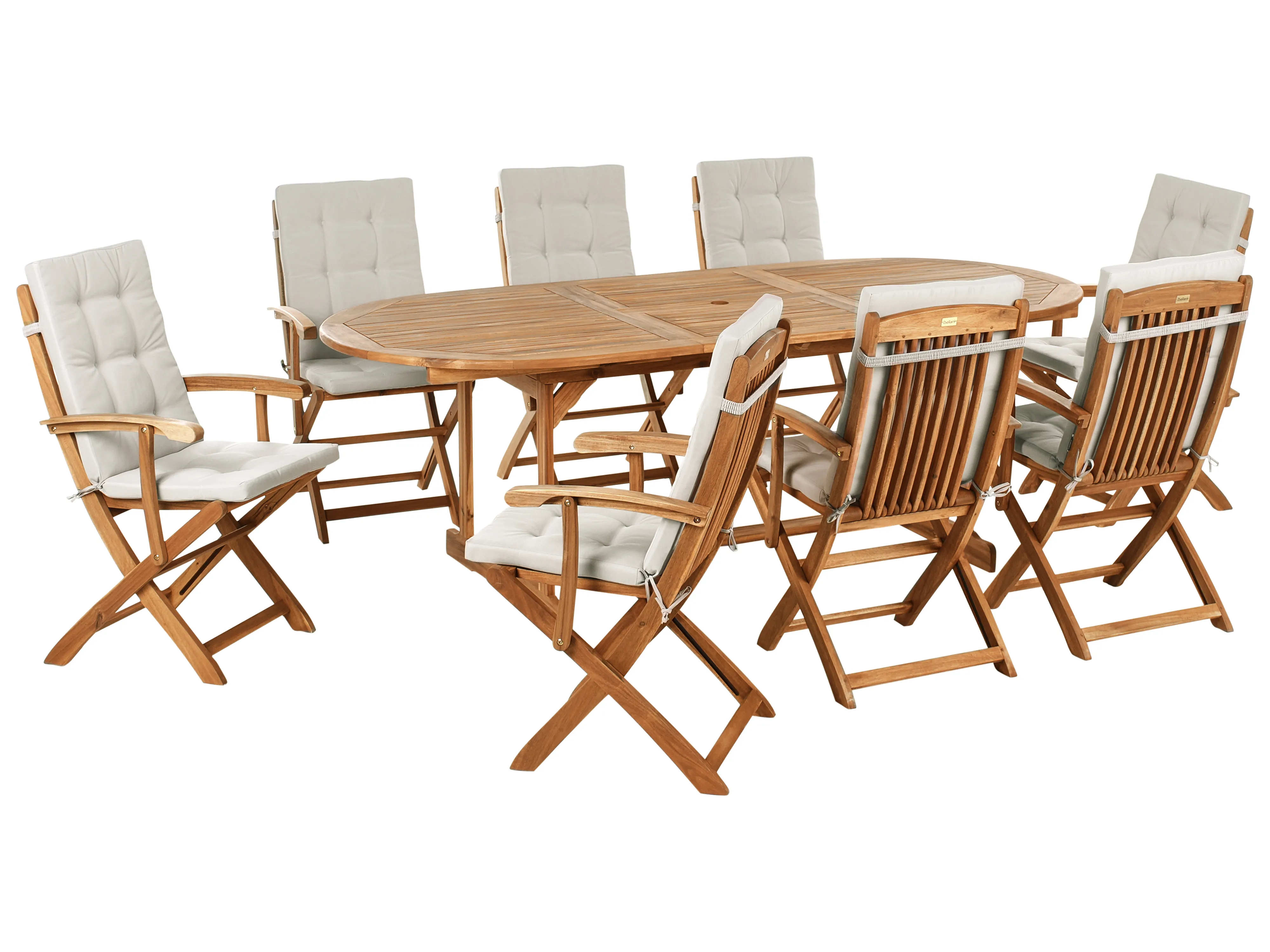 Garden Dining Set 8 Seater MAUI PREMIUM Acacia Wood Taupe