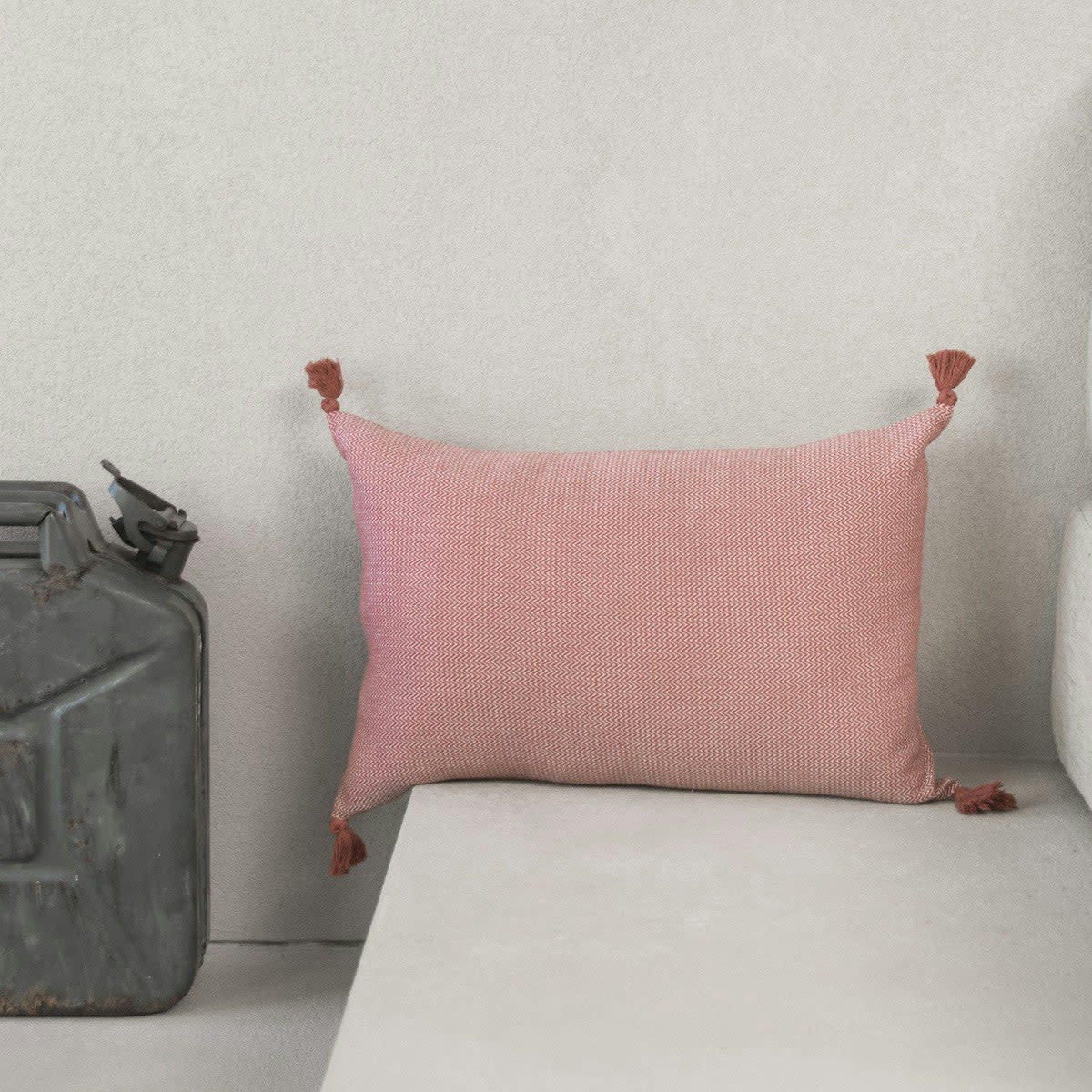 STOCKHOLM - Housse de coussin rectangle coton  60x40 terracotta