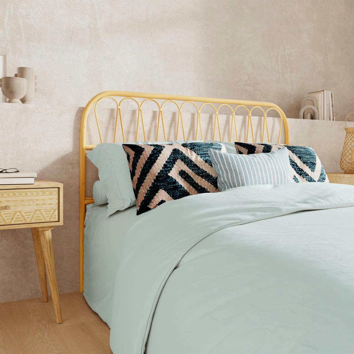 ELIOR - Tête de lit en rotin naturel 140 cm