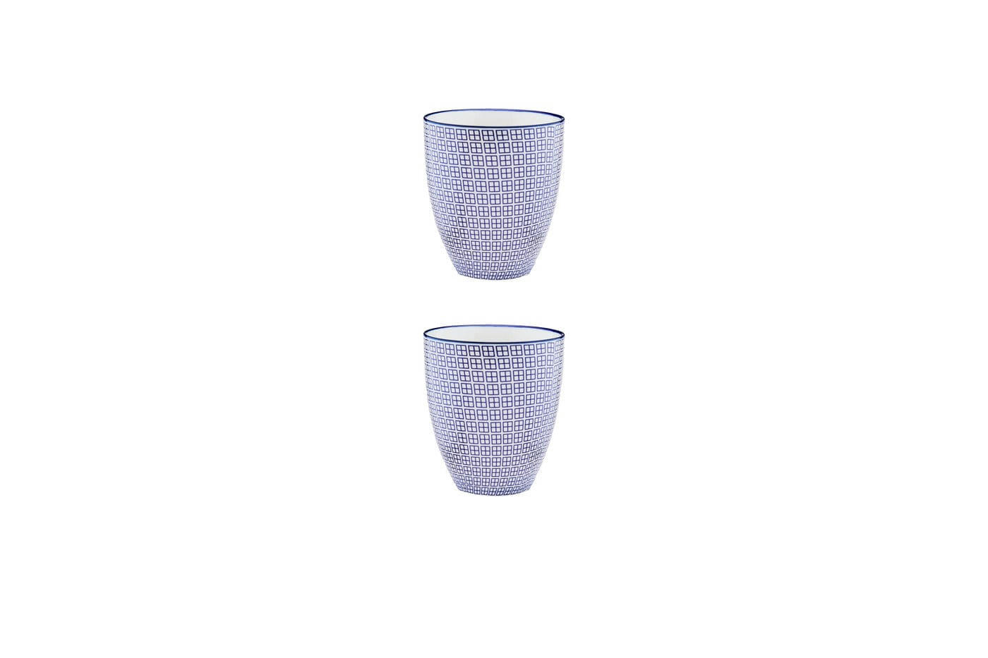 PATTERN - Lot de 2 mugs en porcelaine bleu 30cl