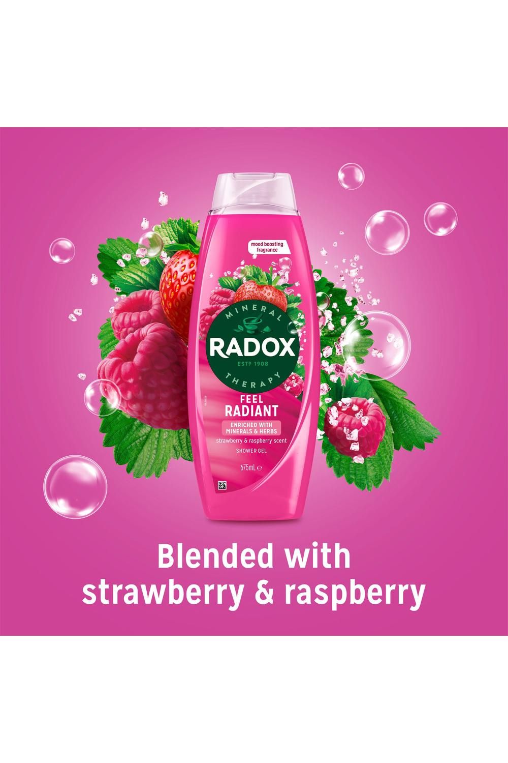 Radox Mineral Therapy Feel Radiant Shower Gel Revitalising Wash 675ml,6pk