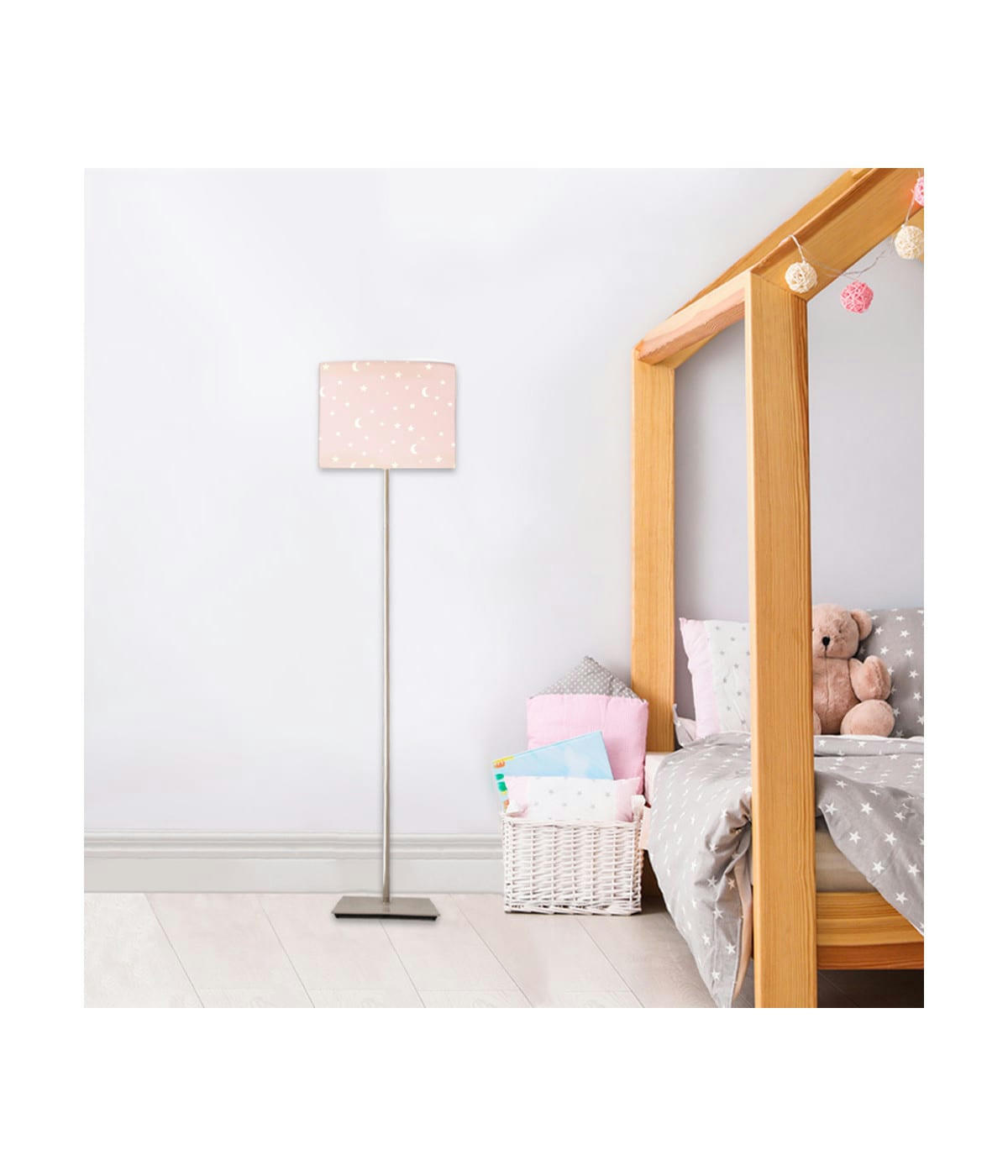 ENFANT - Abat-jour lampadaire enfant Lune Rose D: 45 x H: 25