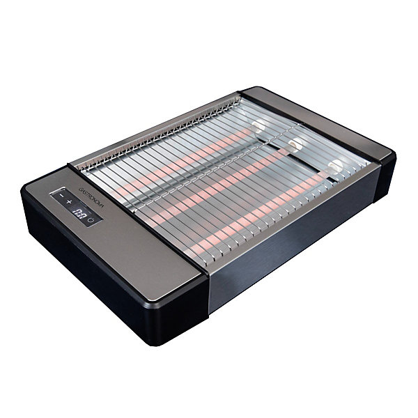 Grille-pain plat 920W Inox 24x19 cm, Toaster 6 niveaux de brunissage, Minuteur, Tiroir à miettes amovible Gastronoma