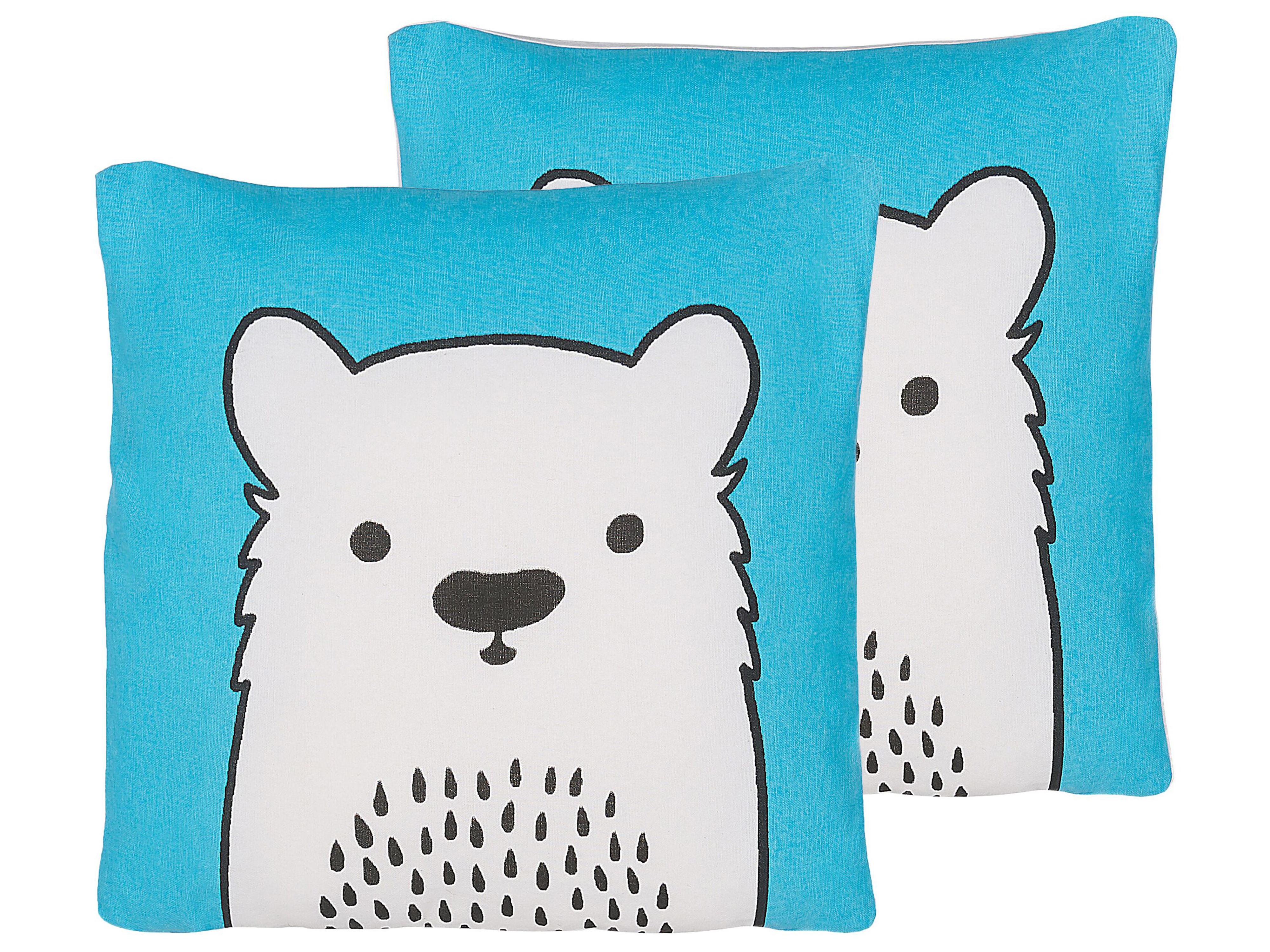 Throw Cushion WARANASI Cotton 45 x 45 cm Blue