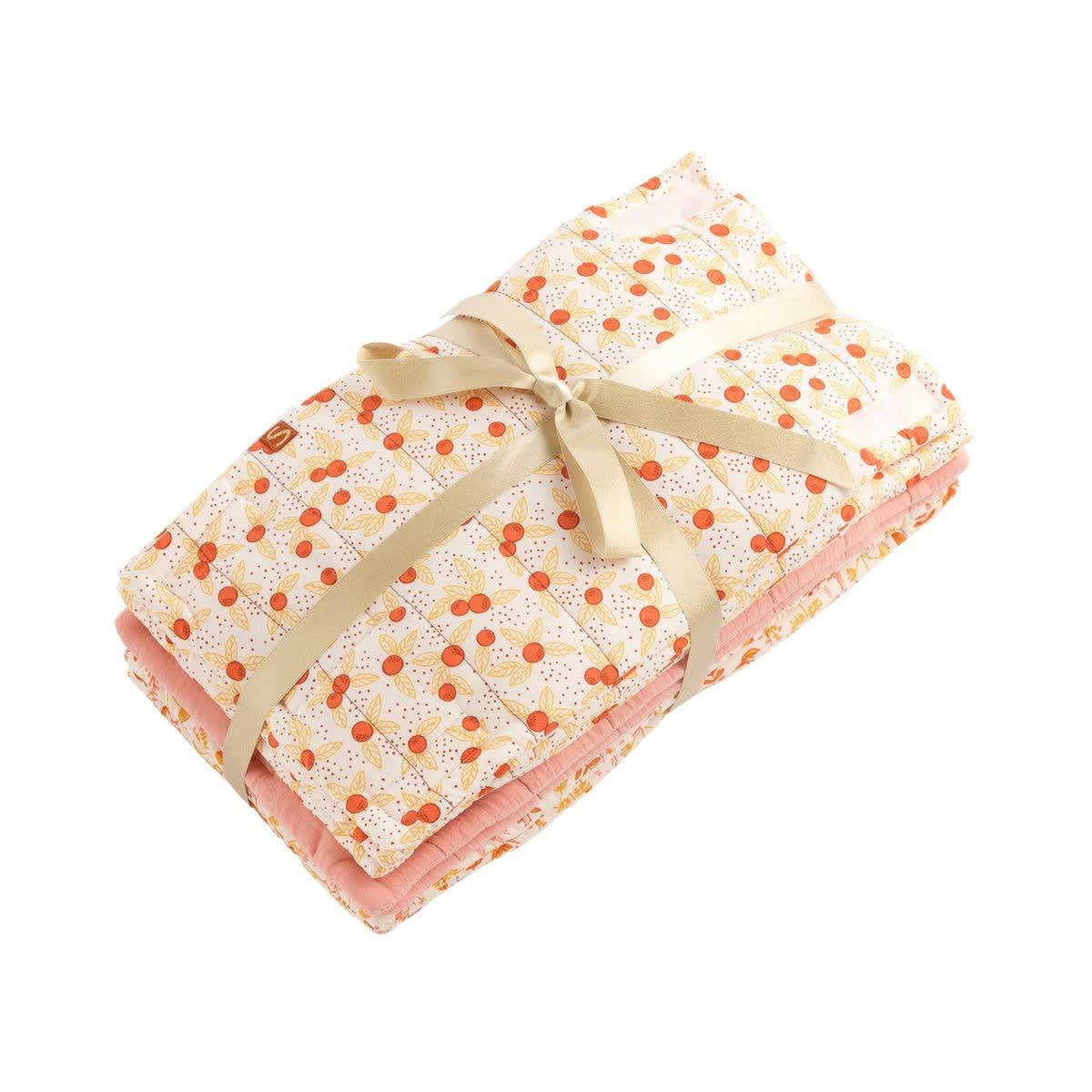 ESMEE - Protections de barreaux de lit bébé lot de 8 en coton rose