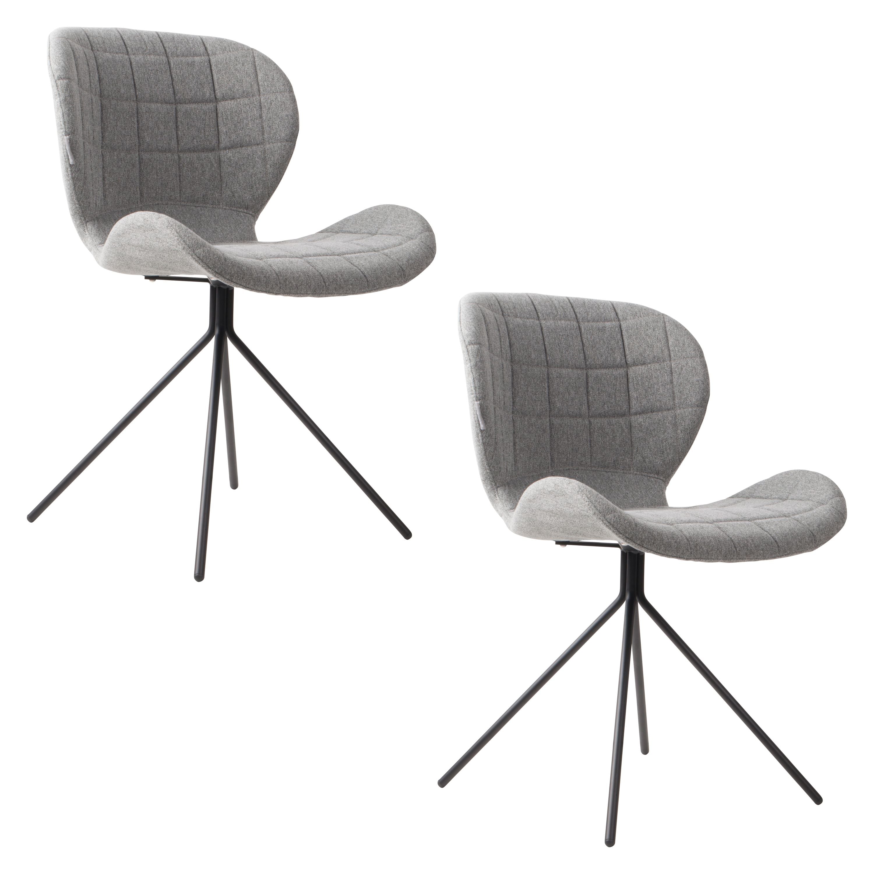 Zuiver OMG Eetkamerstoelen Licht Grijs - Set van 2