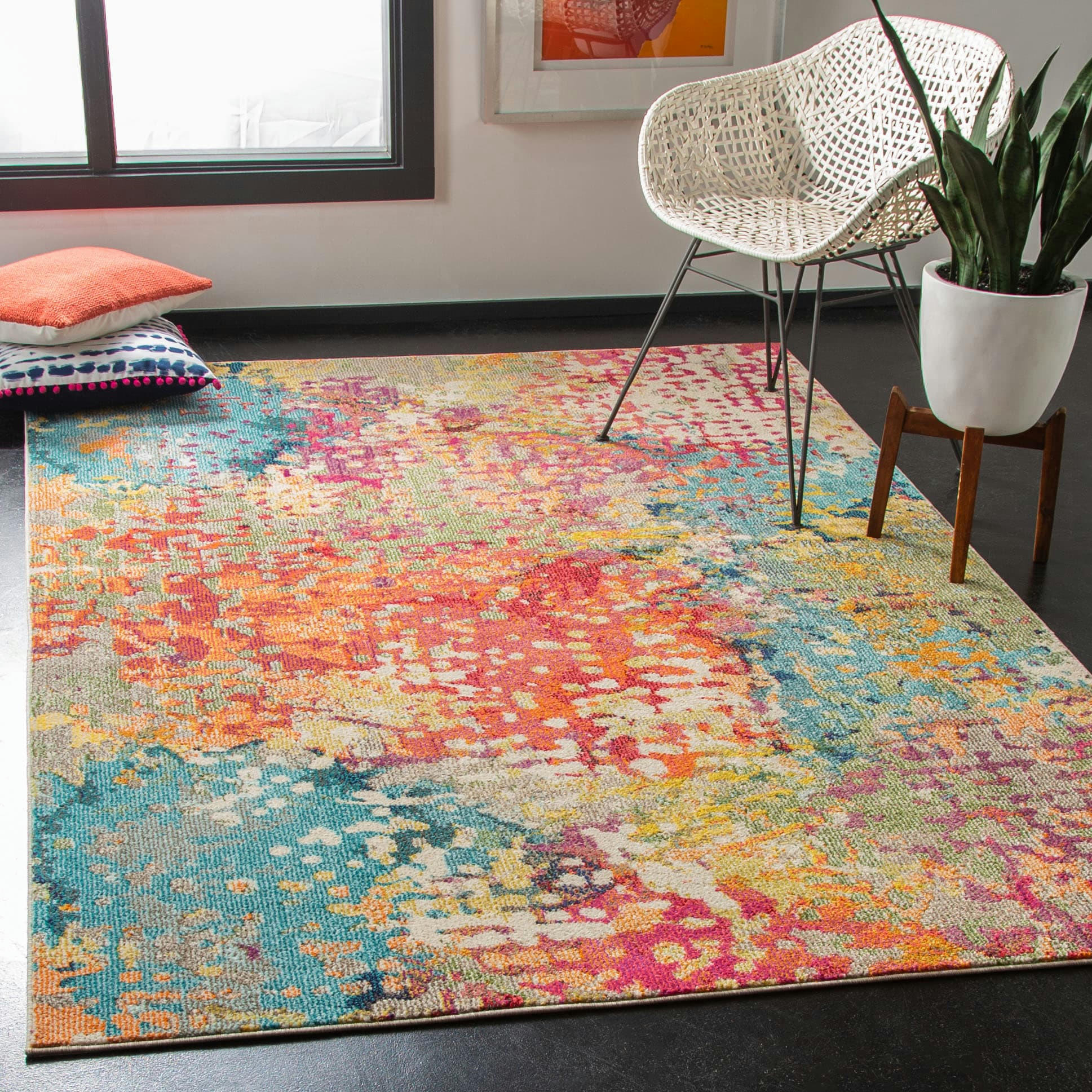 MADISON - Tapis de salon interieur en ivoire & multi, 160 x 229 cm