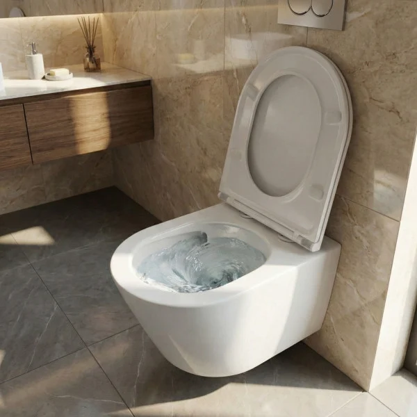 Miska WC Wisząca Bezkołnierzowa NIDA CYCLEON VMN 609S Biała Deska