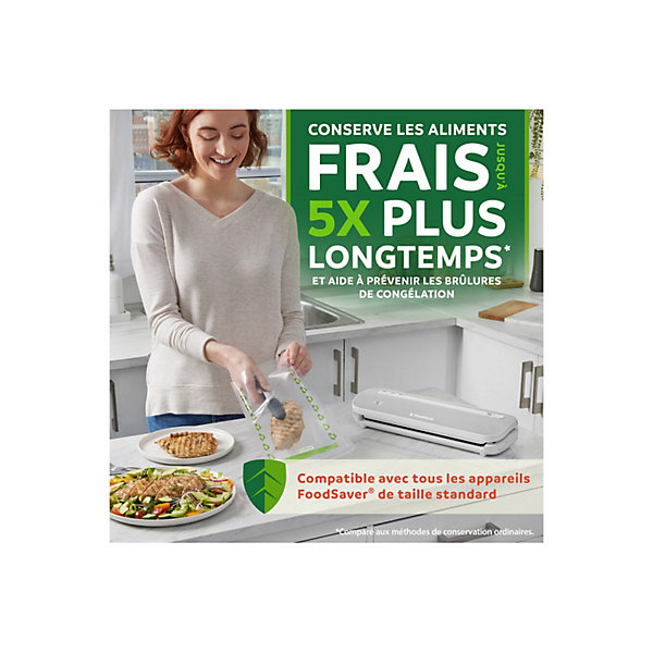 Conservation des aliments Foodsaver Pack de 2 rouleaux de mise sous vide recyclables (28cm x 3m) FSRE2802X01