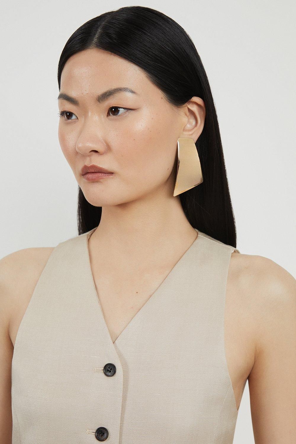 KarenMillen Premium Linen Button Through Tailored Top