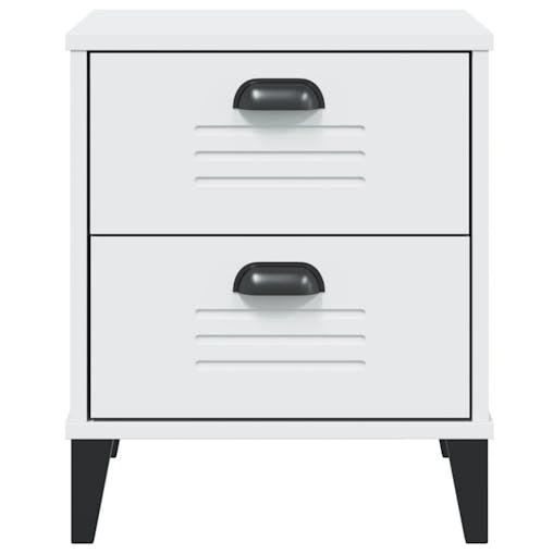 NNEVL Bedside Cabinet VIKEN White Solid Wood Pine
