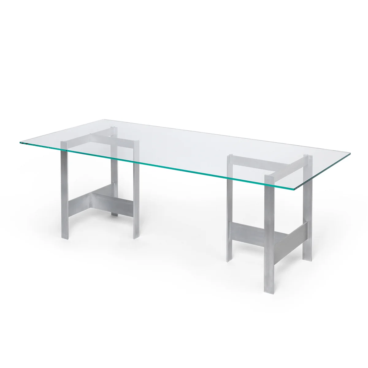 Ferm Living - Lager Esstisch, 200 x 90 cm, Glas / Aluminium