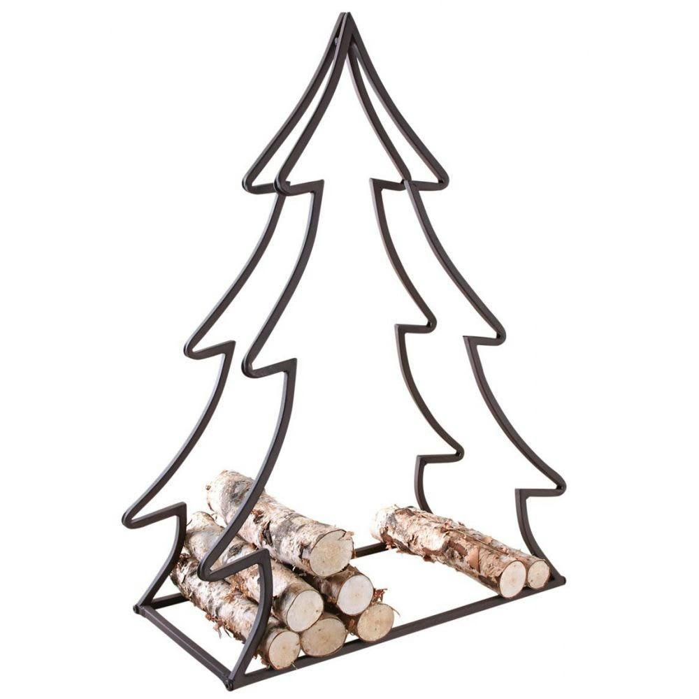 - Porte-bûches en métal sapin