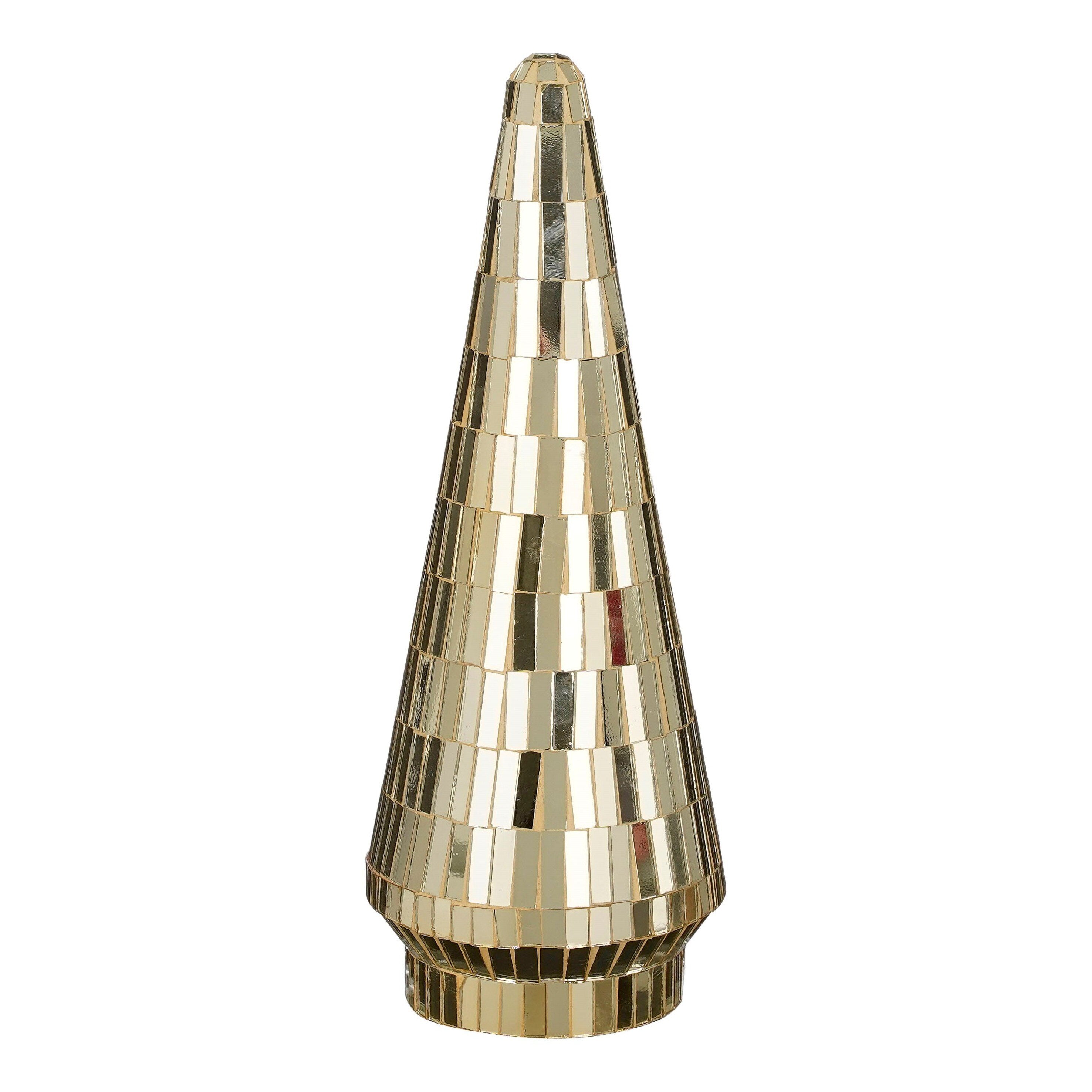 House of Seasons Decoratie Kerstboom - H33 x Ø13 cm - Glas - Goud