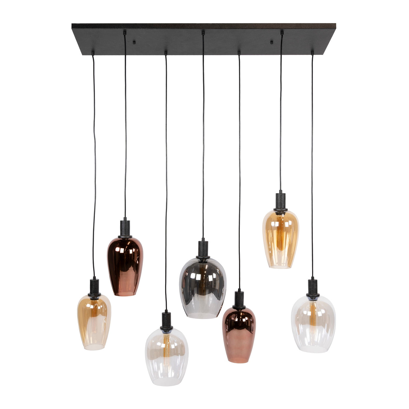 Giga Living Hanglamp Amfora - Zwart Metaal - 120x35x150cm