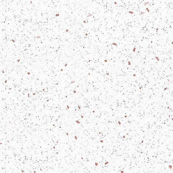 Fond de hotte en aluminium - motif terrazzo blanc et terracotta - 70x90 cm