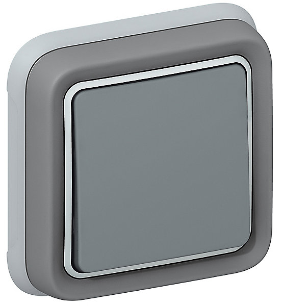 Interrupteur complet Legrand Plexo en saillie gris