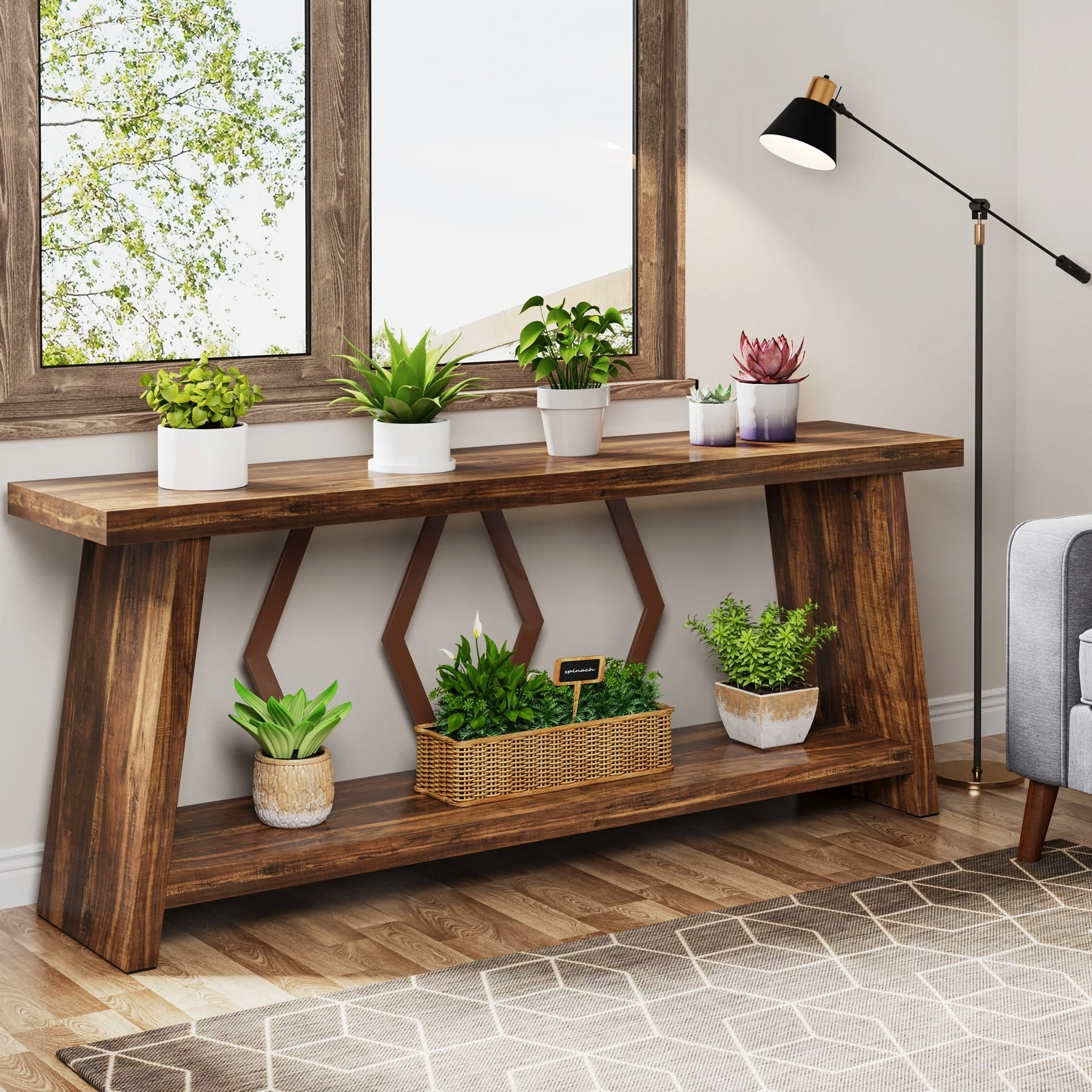 70.9-Inch Console Sofa Table with Storage for Entryway Living Room