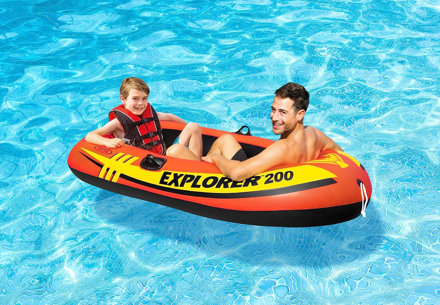 Explorer Inflatable Boat Series: Dual Air Chambers �C Welded Oar Locks �C Grab Handles �C Bow Rope �C Sporty Design(Explorer 300 Set)