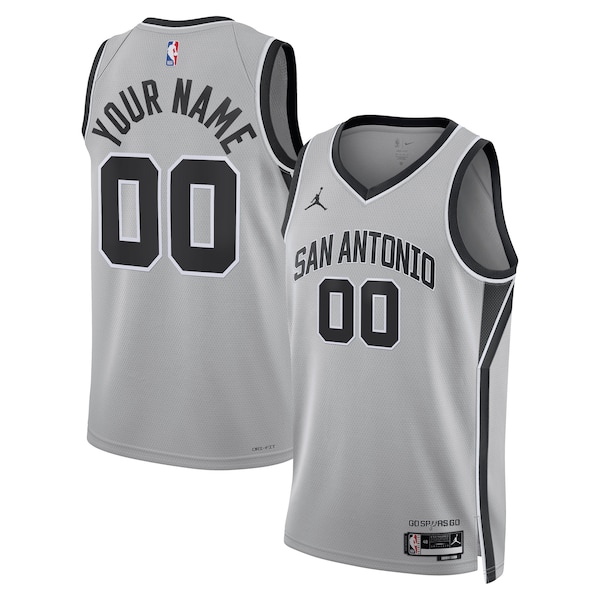 San Antonio Spurs Jordan Brand Unisex Swingman Custom Jersey - Statement Edition - Silver