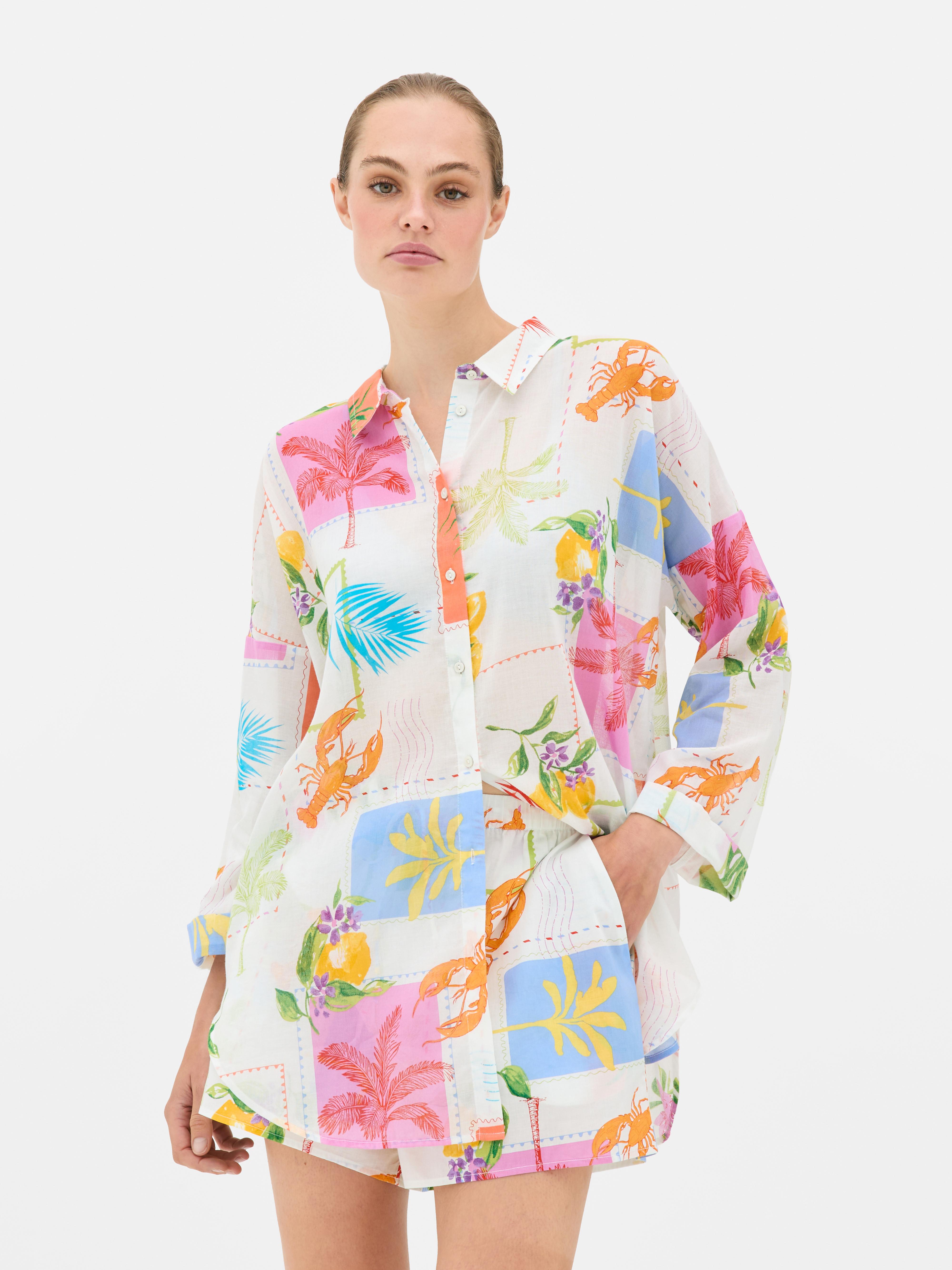 Relaxed Printed Beach Shirt