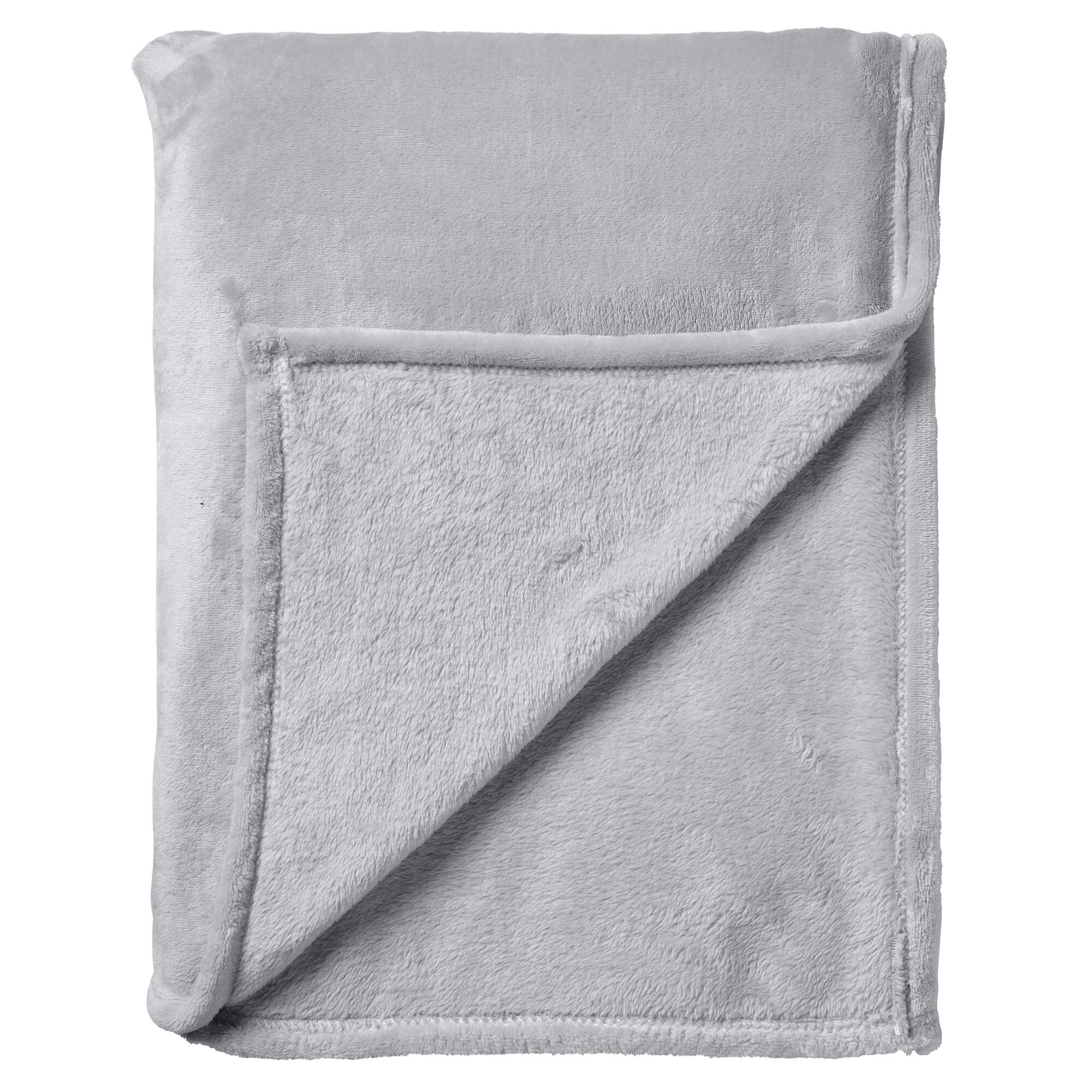 CHARLIE - plaid 200x220 cm - extra grote fleece deken - effen kleur - Micro Chip - grijs