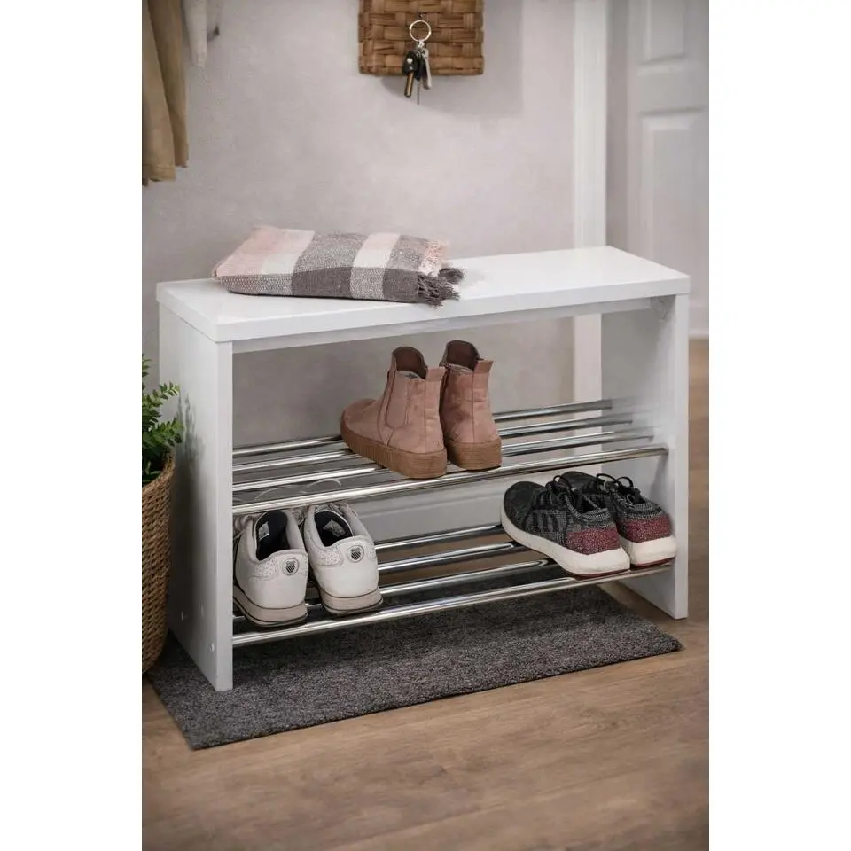 Schoenenrek - 85 kg capaciteit - High Gloss White