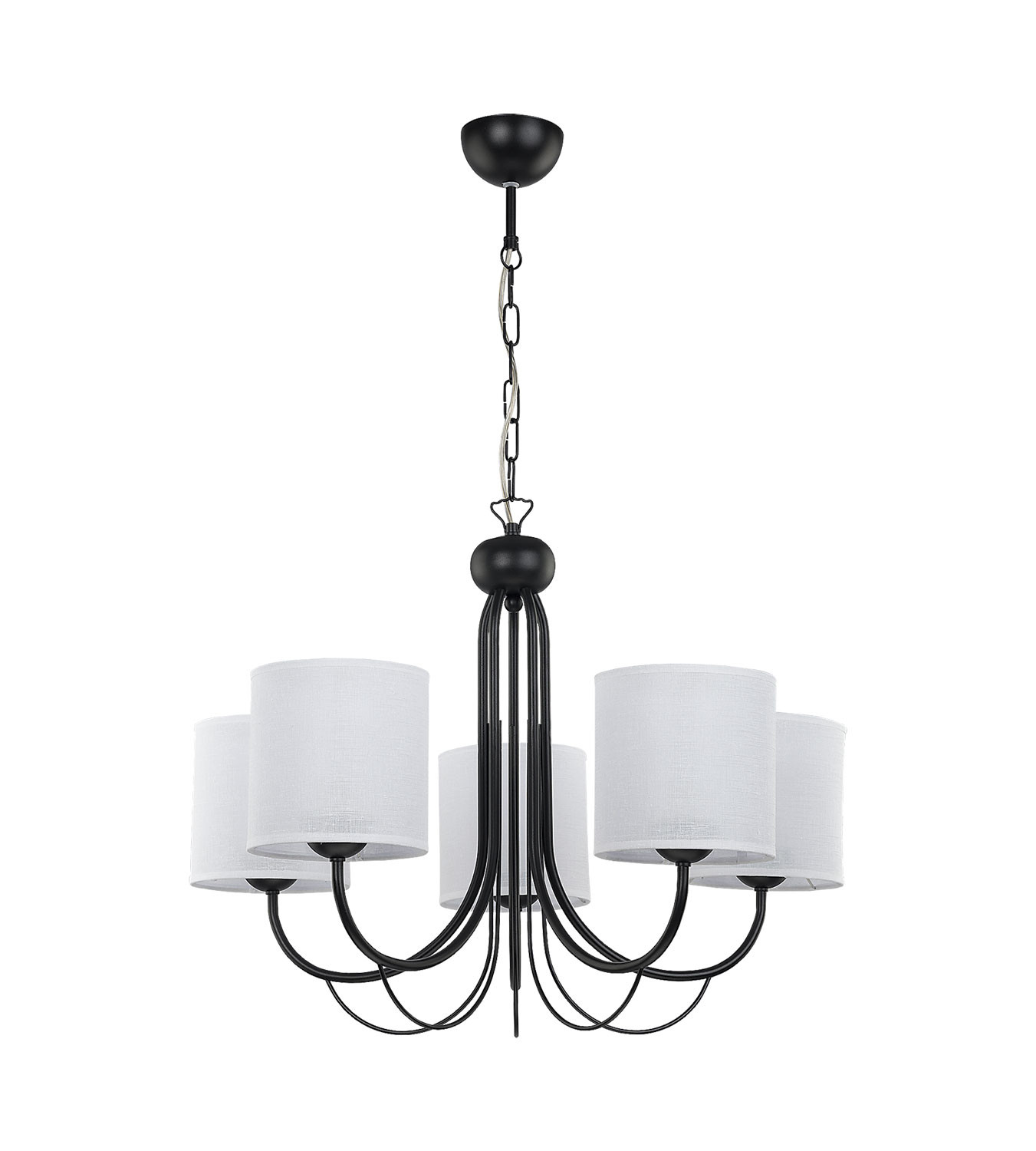 Żyrandol KASKADA czarno-biały 5xE27x20W wym:80x64x64cm IP20 Jupiter