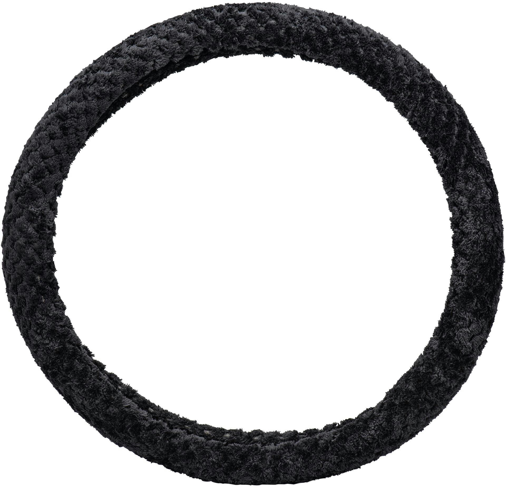 Type S Puff Fur Steering Wheel Cover, Black