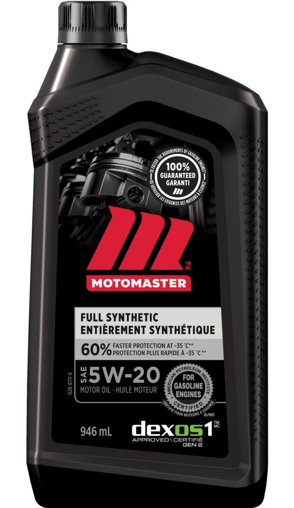 MotoMaster 5W20 Synthetic Engine/Motor Oil, 946-mL