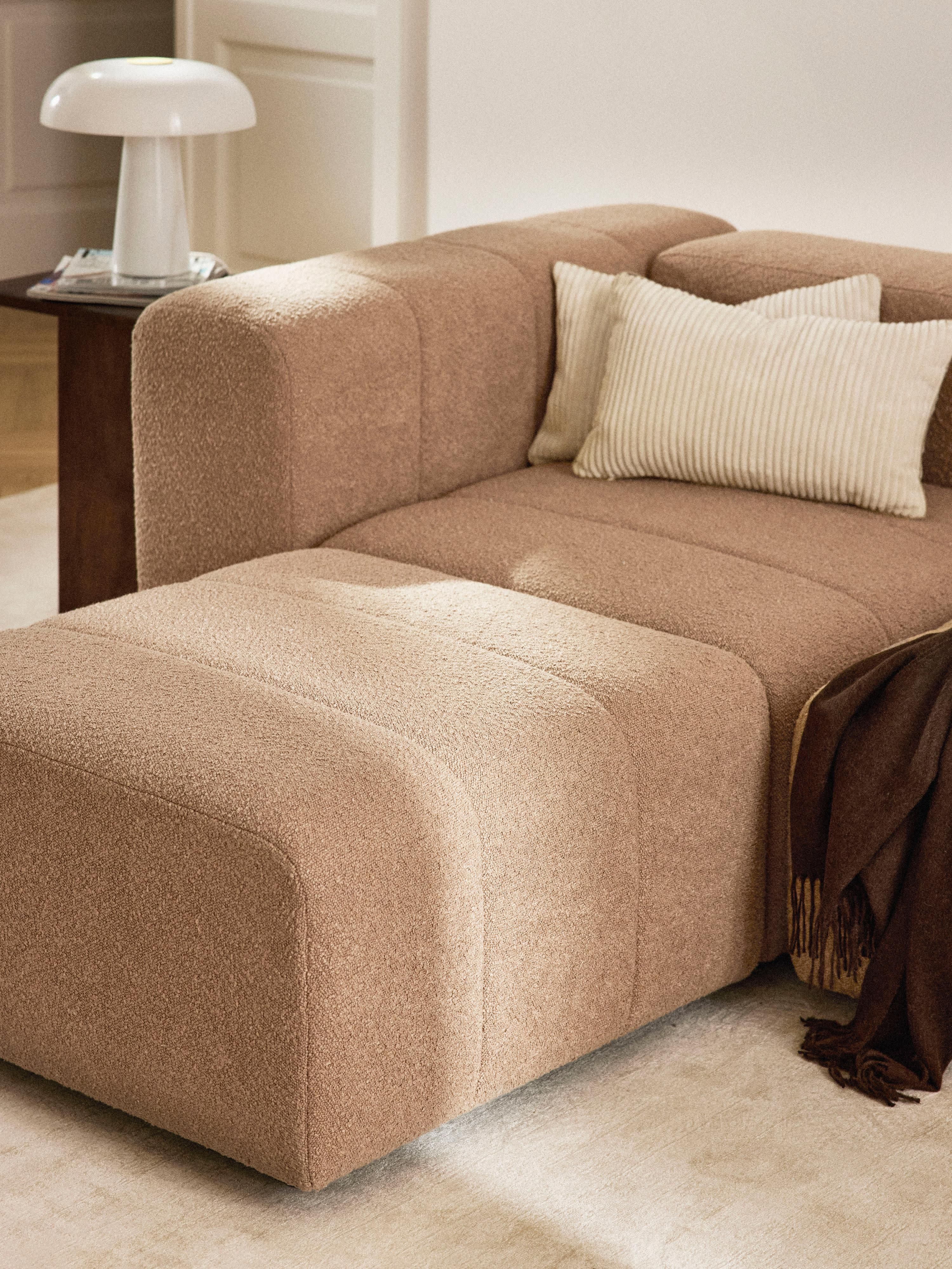 Bouclé-Sofa-Hocker Lena