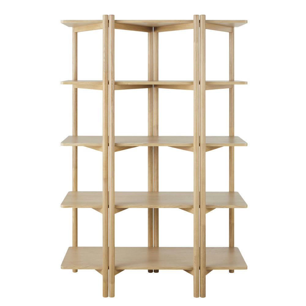 Lourka - Etagère 5 niveaux placage en bois de chêne