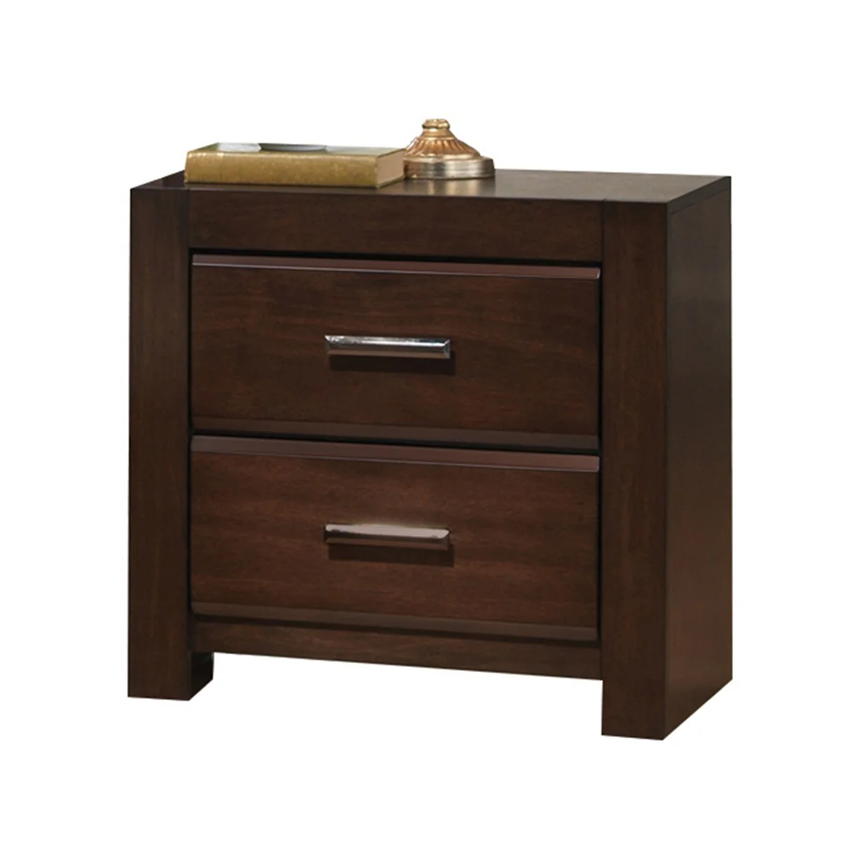Rena Walnut 2-Drawer Nightstand