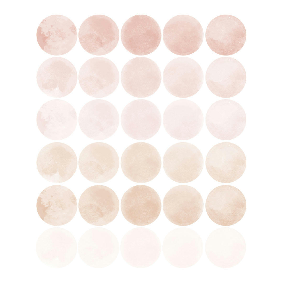 CIRCLES3 - Stickers mureaux en vinyle rondes aquarelle rose et beige