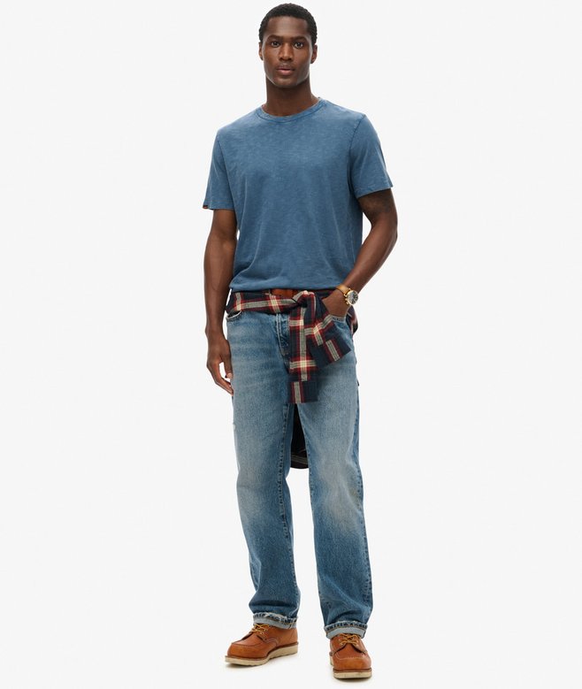 Crew Neck Slub Short Sleeved T-shirt