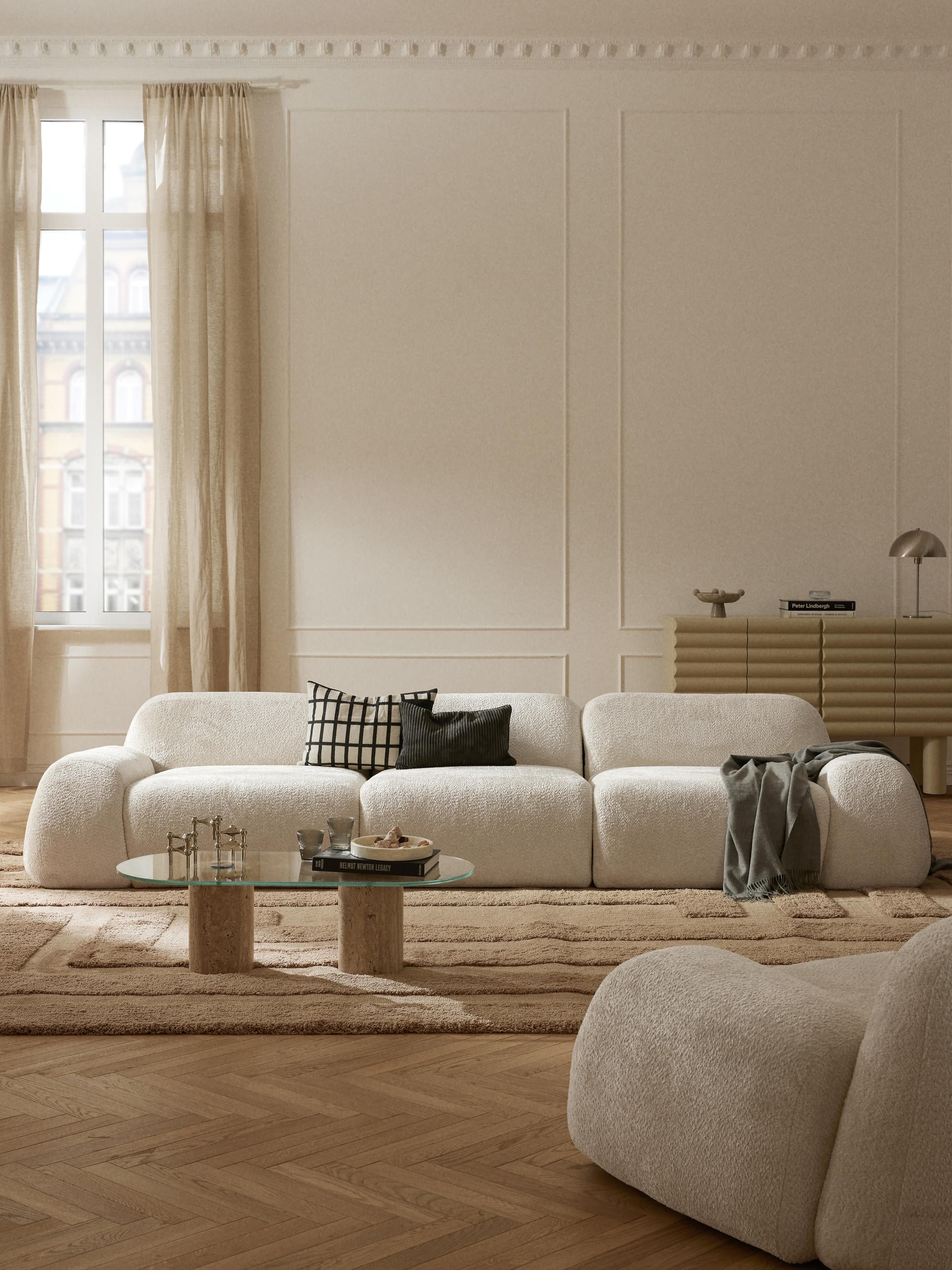 Modulares Sofa Wolke (4-Sitzer) aus Teddy-Bouclé