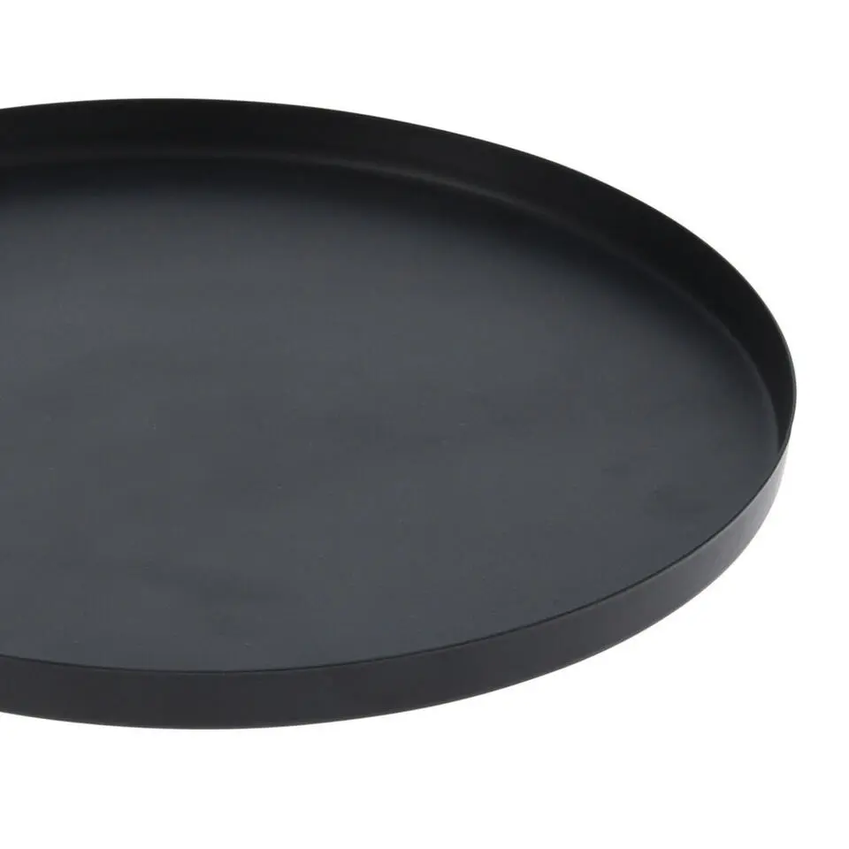HS Collection Kaarsenbord - serveerschaal - RVS - mat zwart