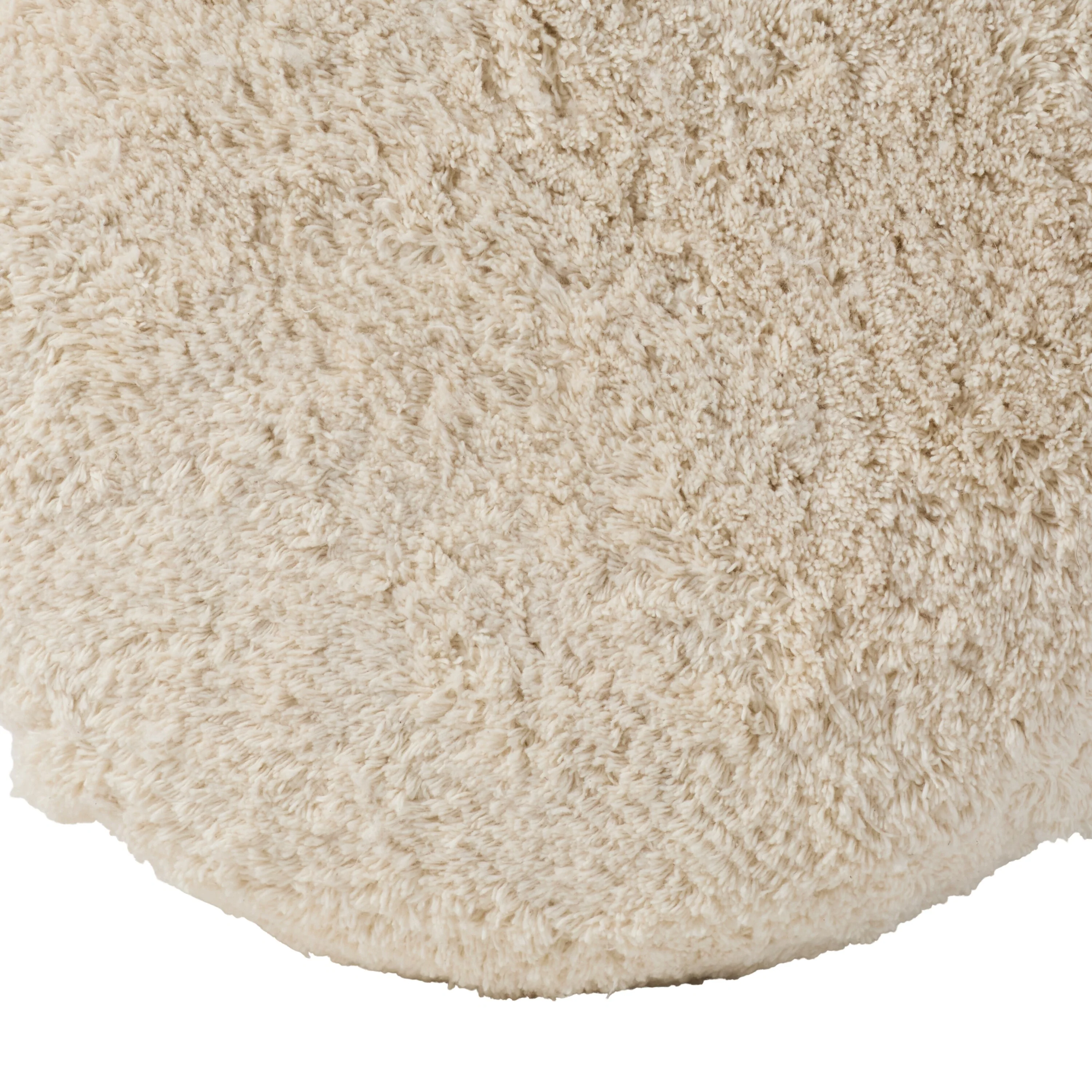 Kore Handmade Solid Cream Cylinder Pouf