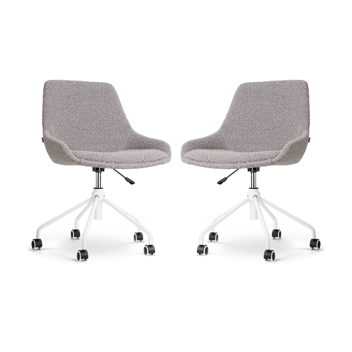 Nolon Nout-Isa Bureaustoelen Set van 2 - Bouclé Taupe - Wit