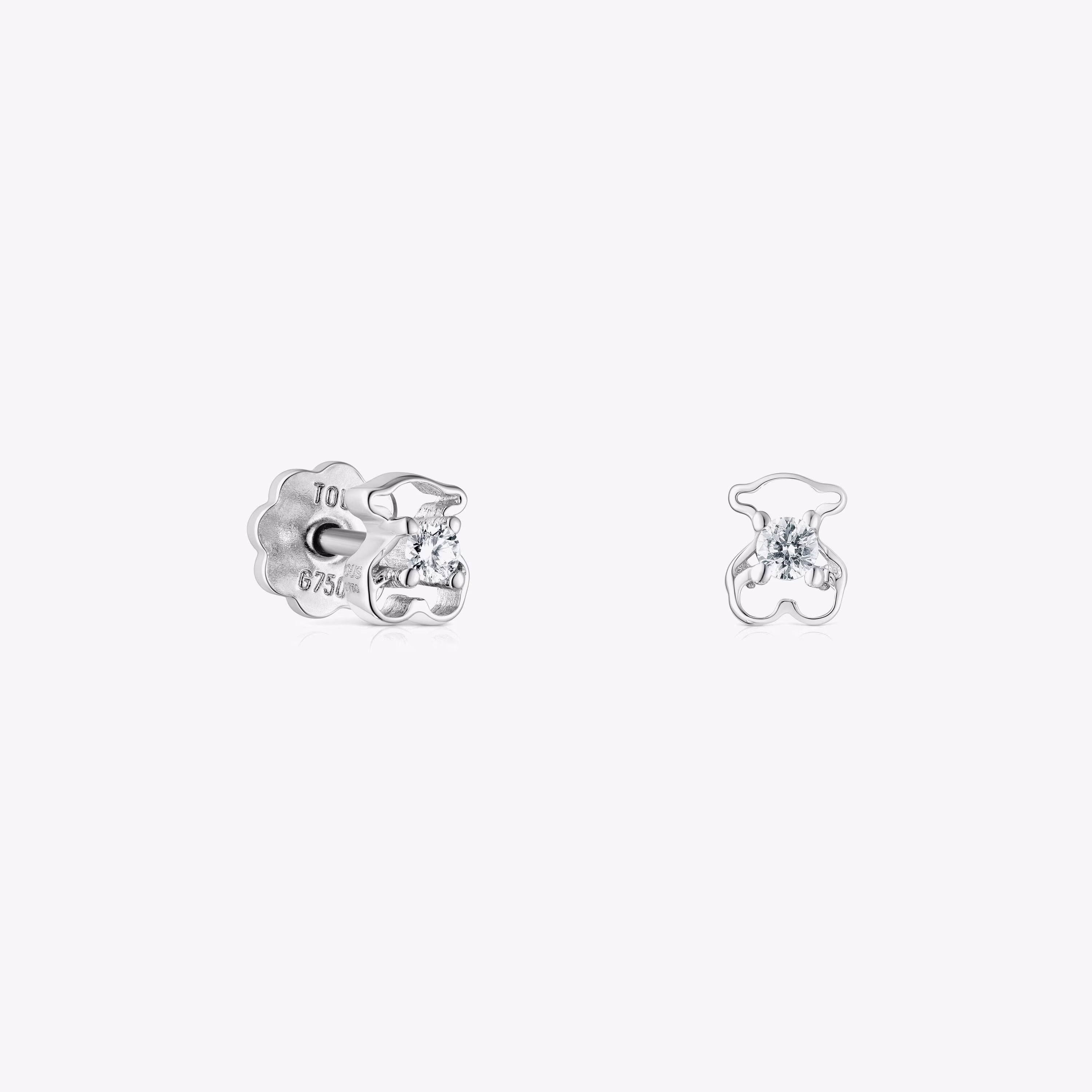 Pendientes de oro blanco con diamantes Silueta
