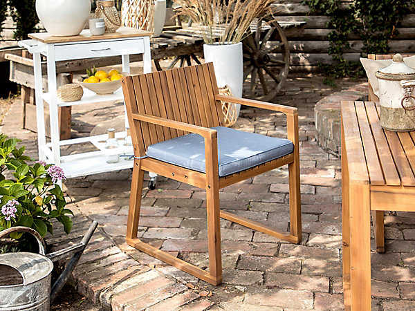 Lot de 8 coussins pour chaises de jardin SASSARI 46 x 46 cm Bleu
