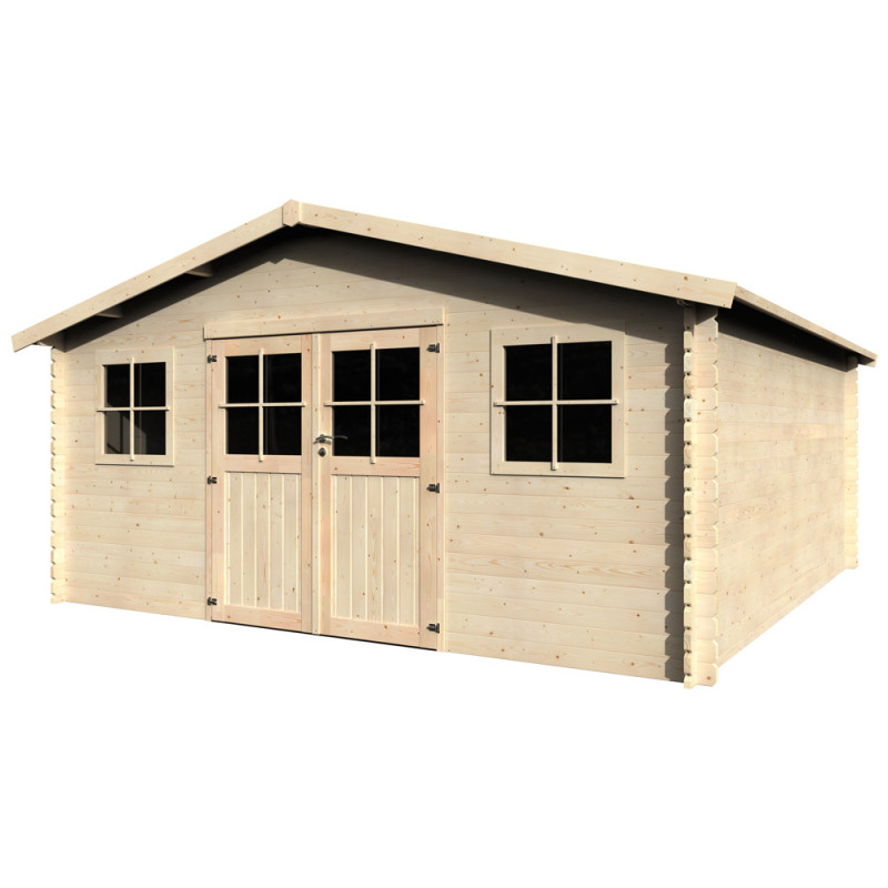 Abri de jardin en bois Avelin 34 mm 5,09 x 4,95 m DÉCOR ET JARDIN
