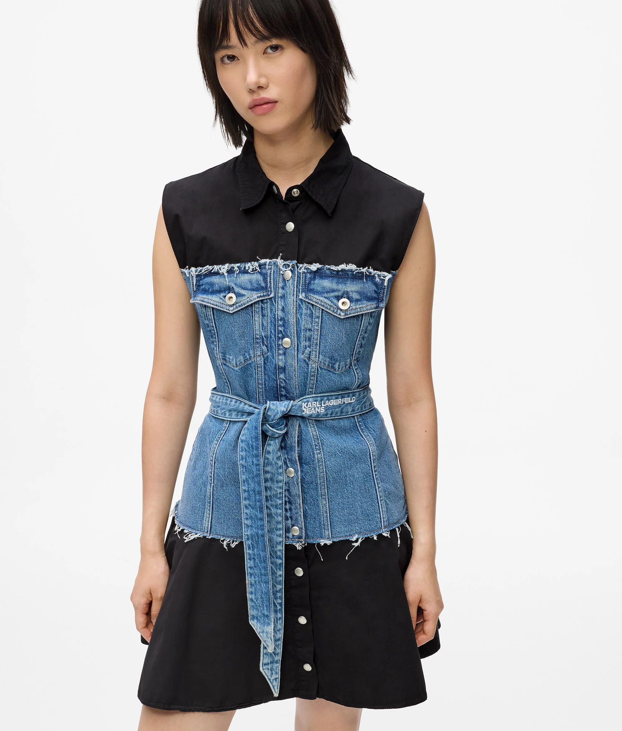 Robe à corsage en denim
