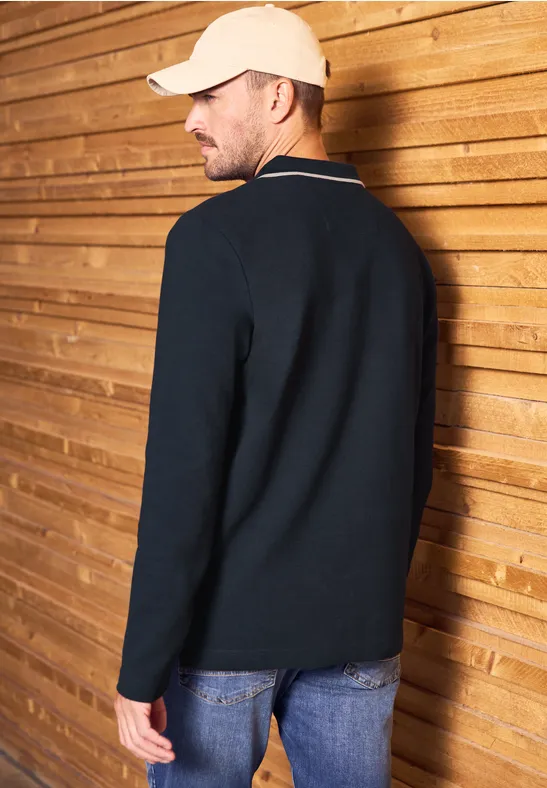 Ottoman Poloshirt mit Zipper