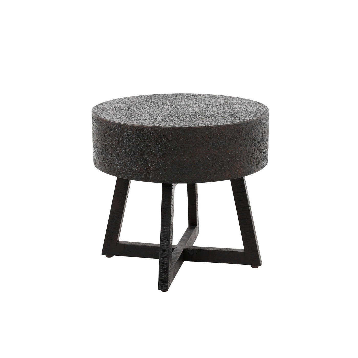 Giga Meubel Salontafel Bulky Ferro - Zwart/Brons Metaal - Ø50x47cm