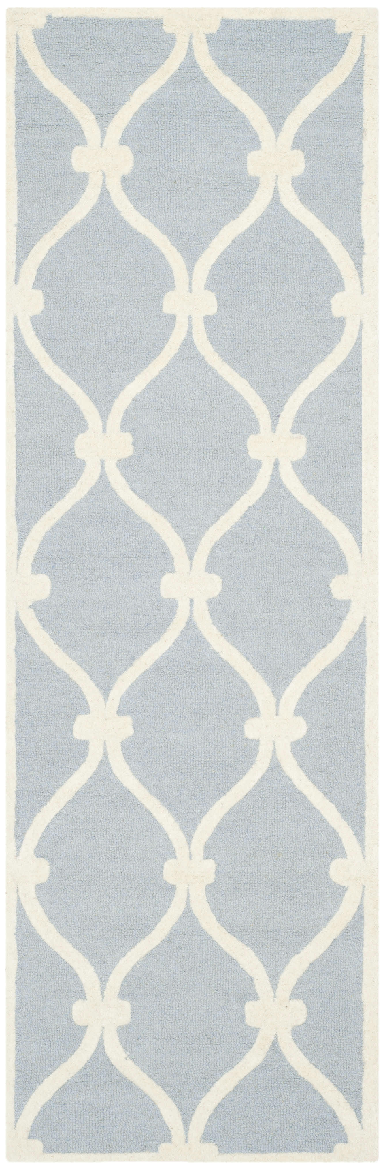CAMBRIDGE - Tapis de salon interieur en bleu & ivoire, 76 x 244 cm