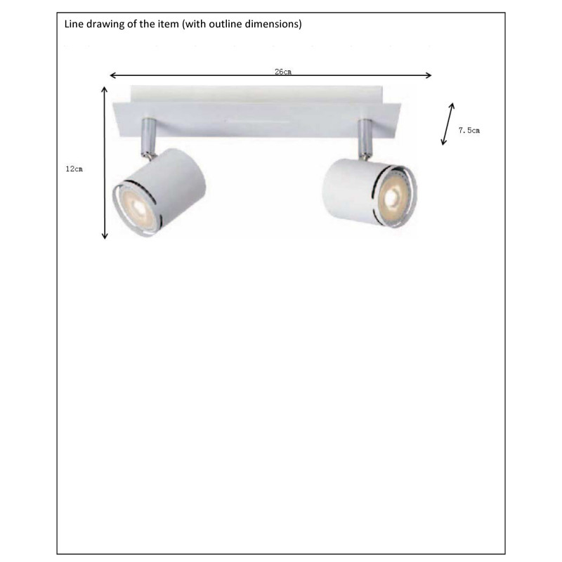Spot LED Rilou blanc chaud dimmable GU10 2 x 4,5W LUCIDE